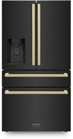 Black Stainless Steel With Champagne Bronze Square Handles
