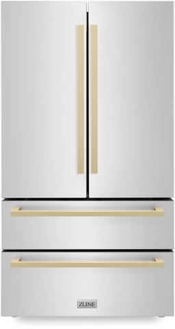 Stainless Steel With Champagne Bronze Square Handles