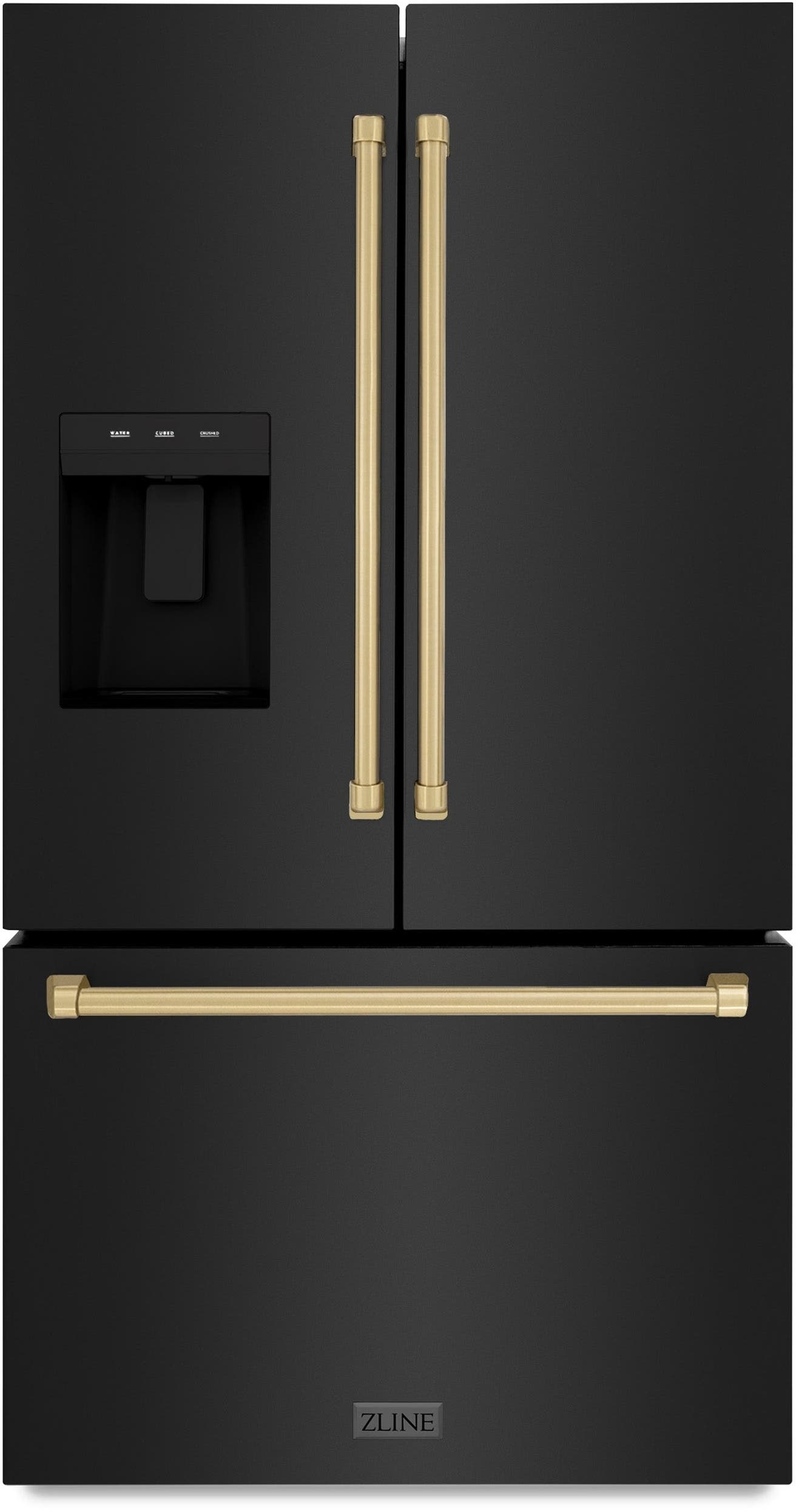Black Stainless Steel And Champagne Bronze Handles