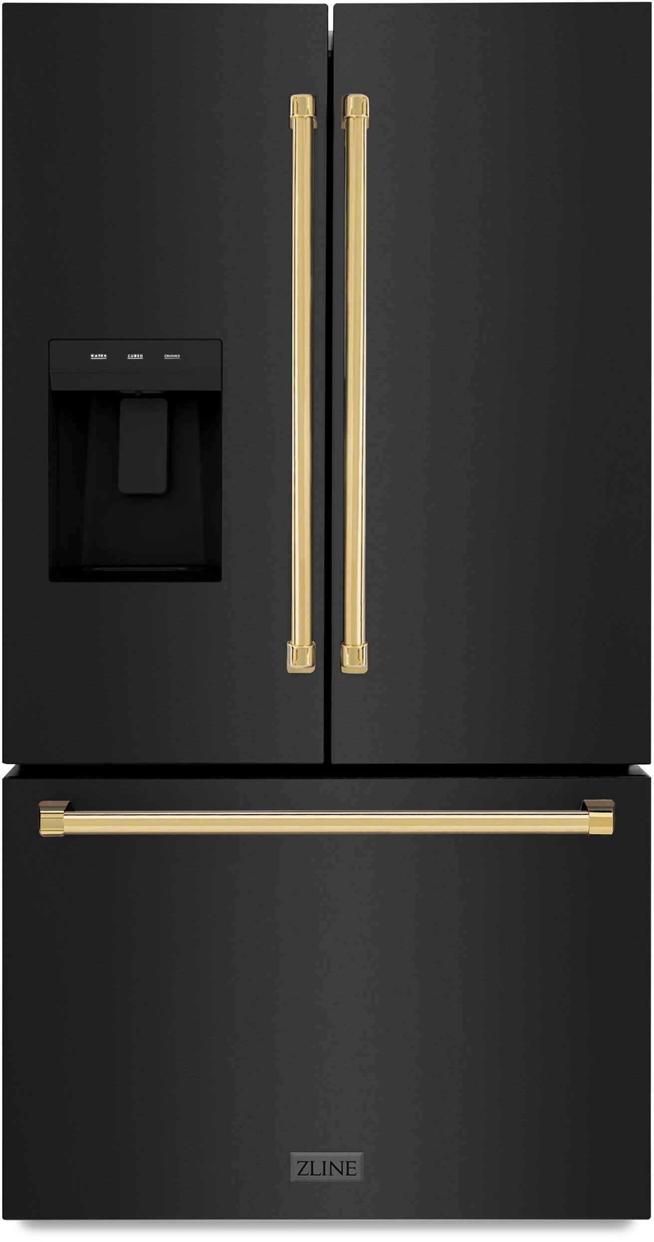 Black Stainless Steel And Polished Gold Handles