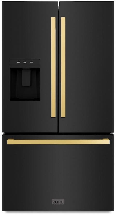 Black Stainless Steel And Polished Gold Square Handles