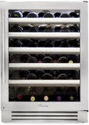 24 Inch Undercounter Single Zone Wine Cooler with 45 Bottle Capacity, 5 Glide-Out Racks, 1 Floor Cradle, TruLumina® LED Lighting, True Precision Control®, Temperature Range 40˚F - 65˚F, and UL Rated
