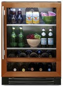 24 Inch Built-In Undercounter Beverage Center with 13 Bottle Capacity, 147 Can Capacity, Zero-Clearance Hinging, 2 Adjustable Glass Shelves, TruLumina® LED Lighting, True Precision Control® Technology, TrueFlex® Shelving System, NSF/ANSI Standard 7 Compliant, Sabbath Mode, UL Rated and Energy Star Rated