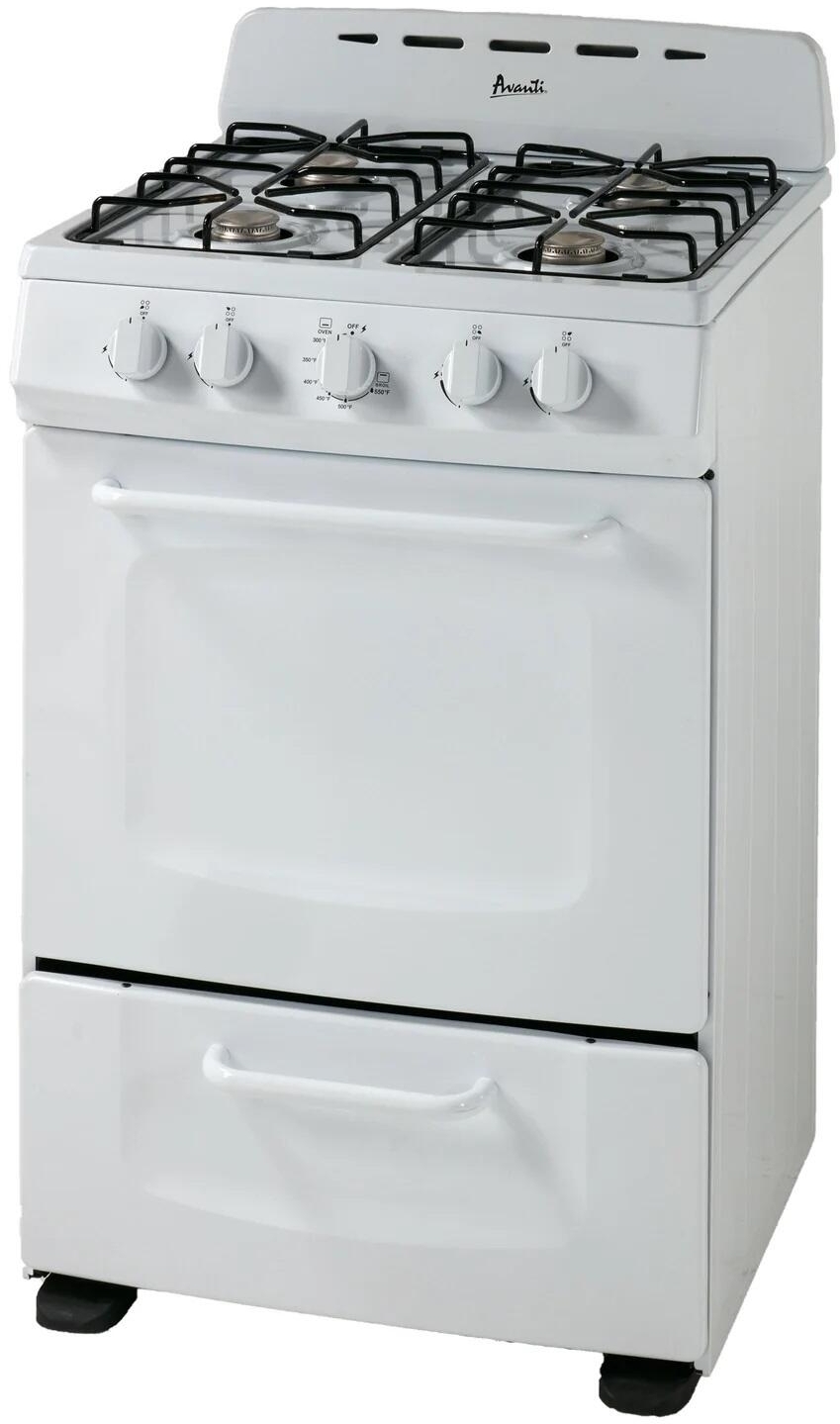 Avanti GRO24P0W 24 Inch Freestanding Gas Range