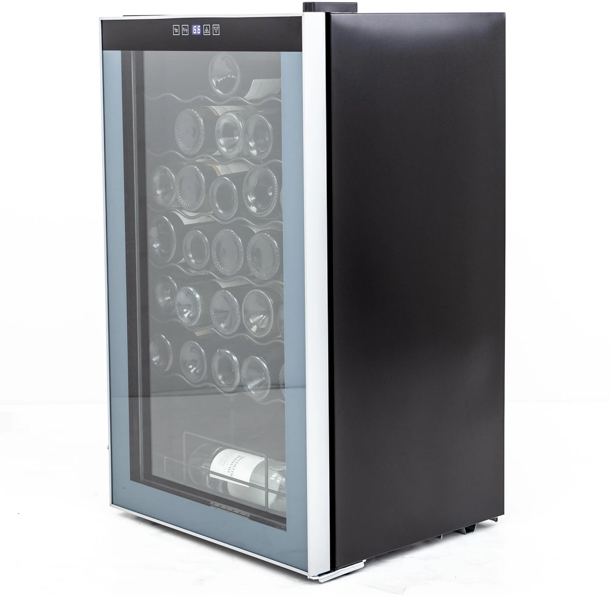 Avanti WC34N2P Black Cabinet With Glass Door And Platinum Trim Do...