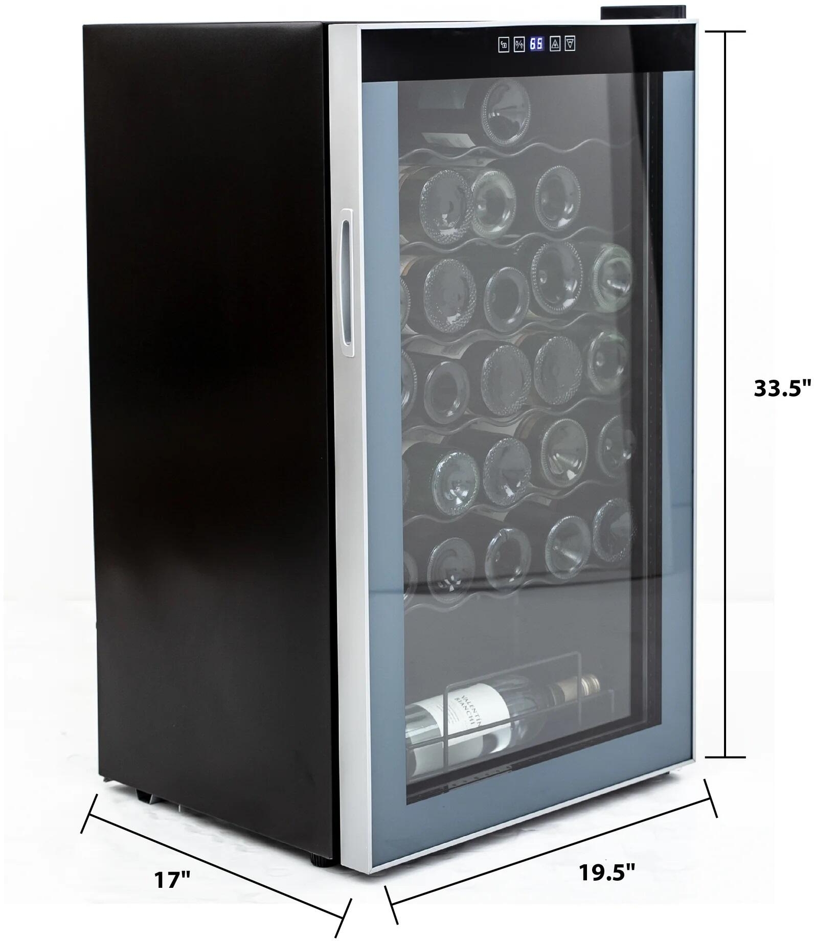 Avanti WC34N2P Black Cabinet With Glass Door And Platinum Trim Do...