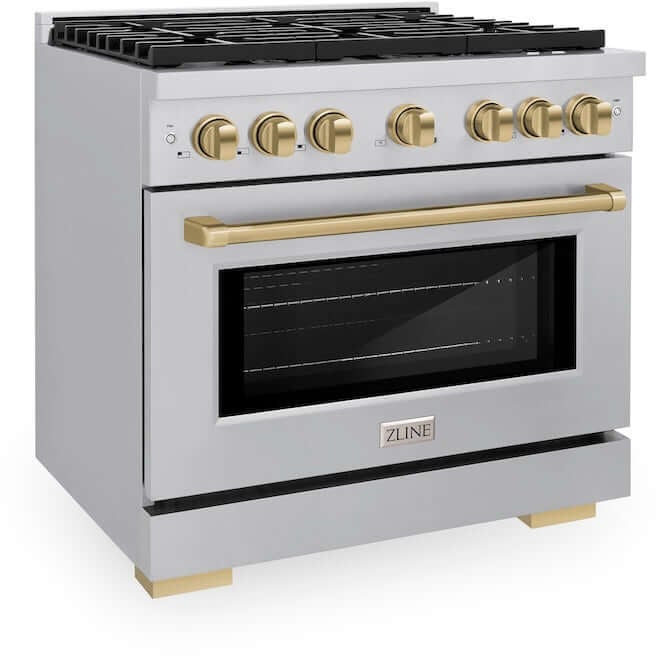 Zline SGRZ36CB Autograph Edition 36 in. 5.2 cu. ft. 6 Burner Gas ...