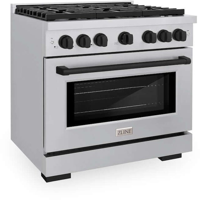 Zline SGRZ36MB Autograph Edition 36 in. 5.2 cu. ft. 6 Burner Gas ...