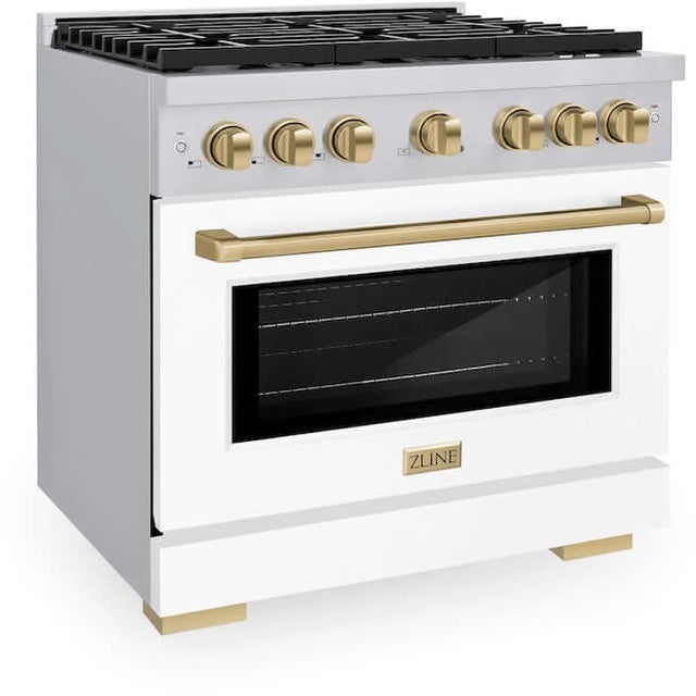 Zline SGRZWM36CB Autograph Edition 36 in. 5.2 cu. ft. 6 Burner Gas ...