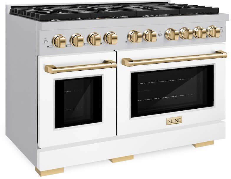 Zline SGRZWM48G Stainless Steel With White Matte Doors And Polishe...