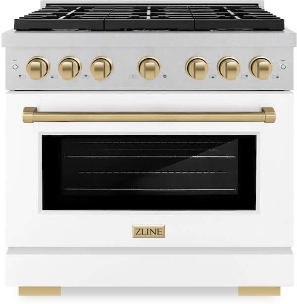 Zline SGRSZWM36CB Autograph Edition 36 in. 5.2 cu. ft. 6 Burner Gas ...