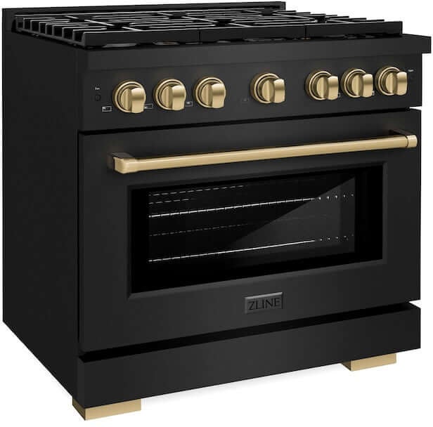 Zline SGRBZ36CB Autograph Edition 36 in. 5.2 cu. ft. 6 Burner Gas ...