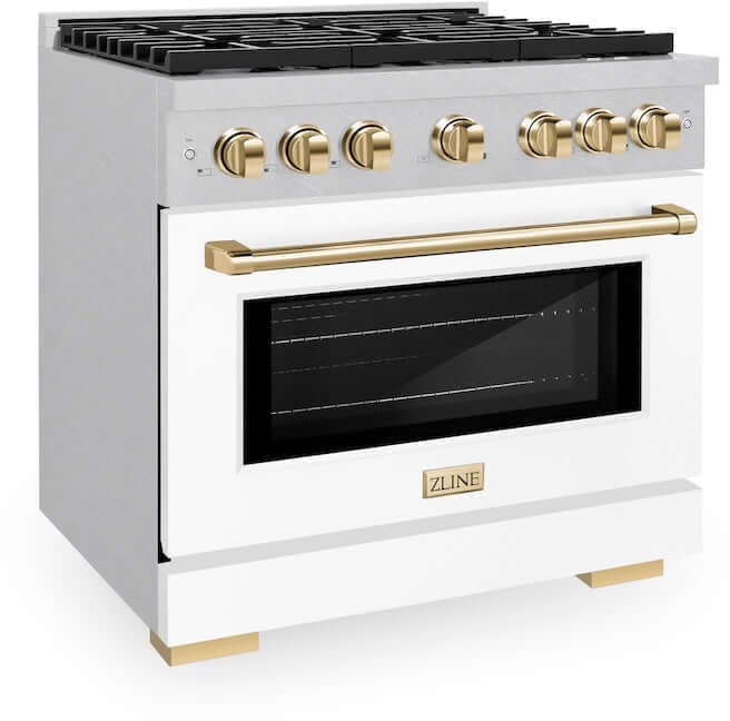 Zline SGRSZWM36G Autograph Edition 36 in. 5.2 cu. ft. 6 Burner Gas ...