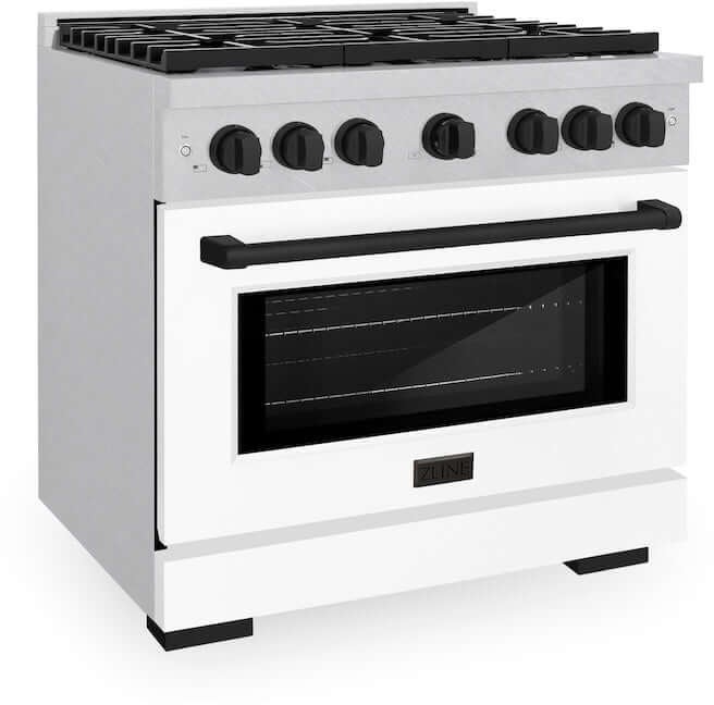 Zline SGRSZWM36MB Autograph Edition 36 in. 5.2 cu. ft. 6 Burner Gas ...