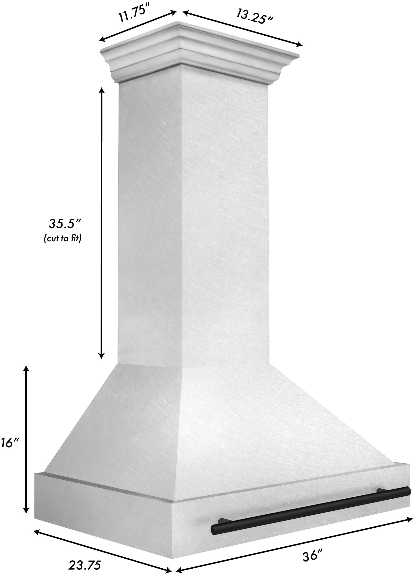 Zline 8654SNZ36MB Durasnow Stainless Steel with Black Matte Handle