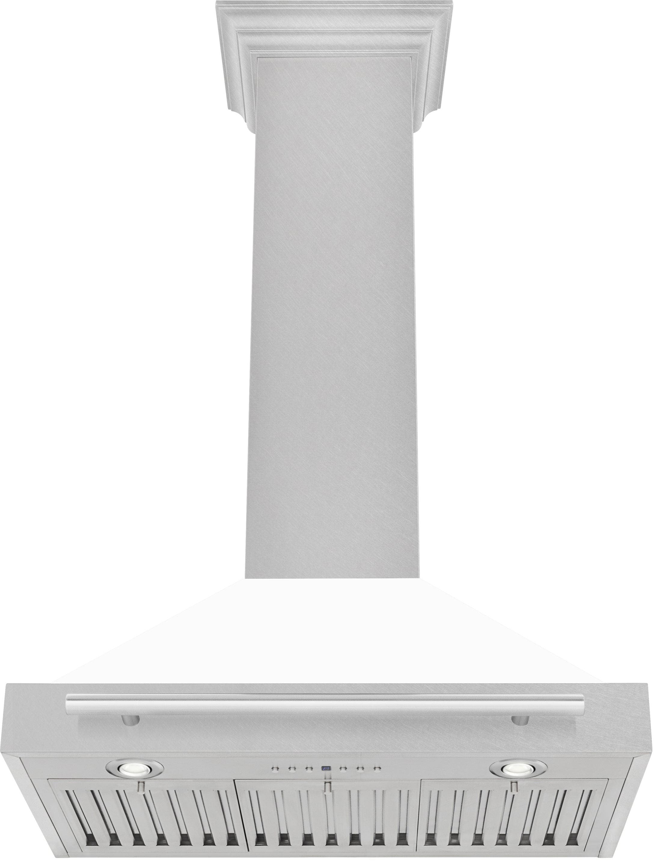 Zline KB4STXWM36 White Matte Shell with Stainless Steel Handle