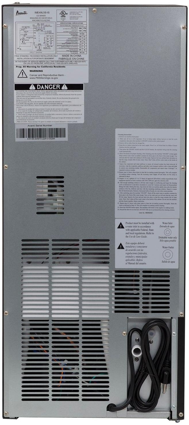 Avanti IME49U3SIS 15 Inch Freestanding and Built-In Ice Maker