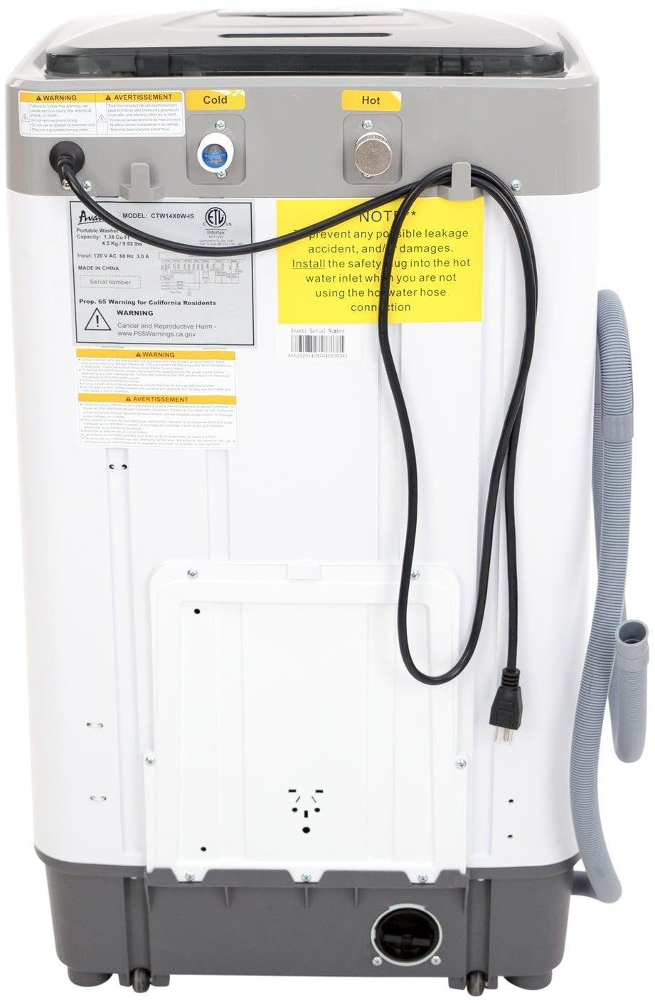 Avanti CTW14X0WIS 20 Inch Freestanding Top Load Portable Washer