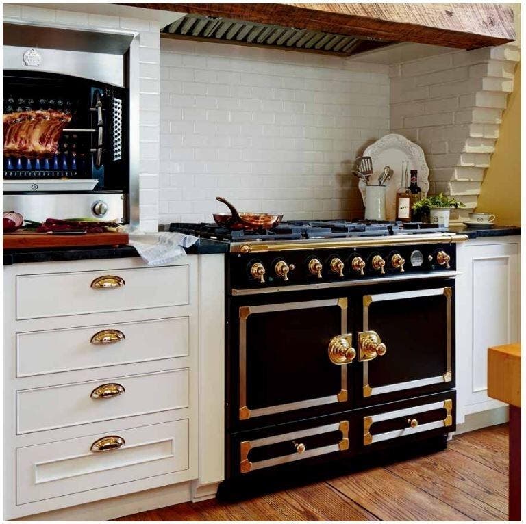 La Cornue C1WF Pure White With Stainless Steel & Polished Brass