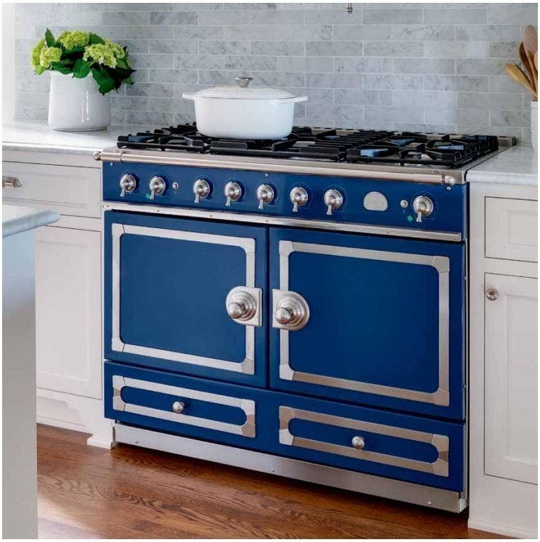 La Cornue C1WF Pure White With Stainless Steel & Polished Brass