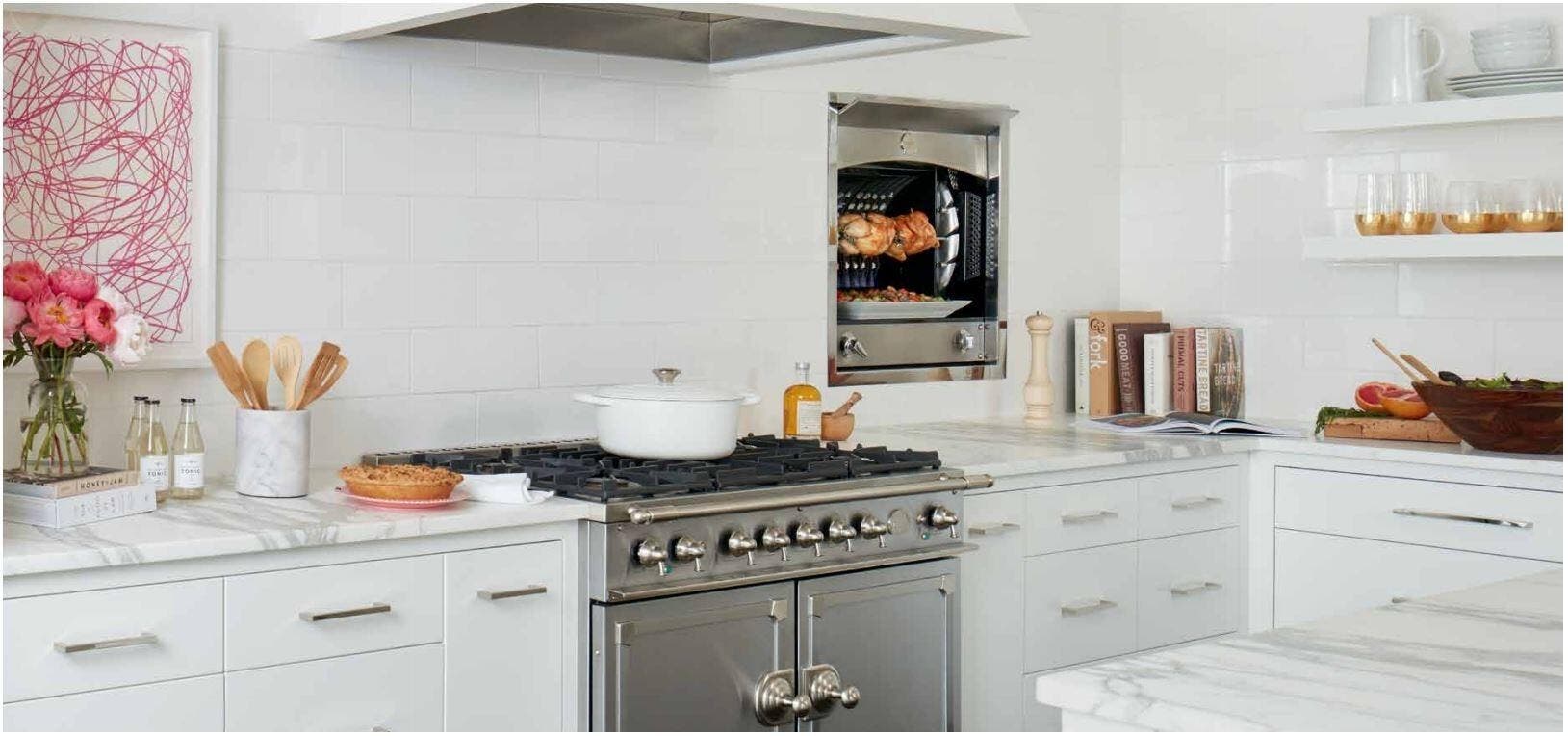 La Cornue C1WF Pure White With Stainless Steel & Polished Brass