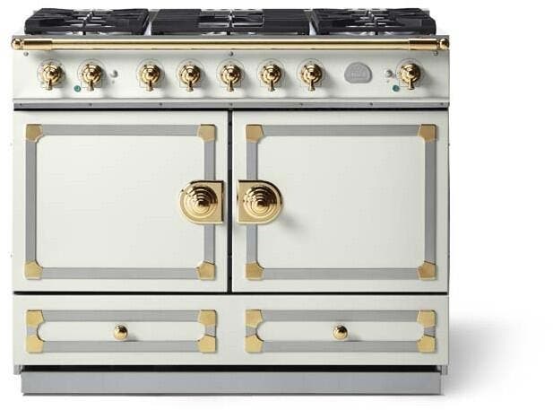 La Cornue C1WF Pure White With Stainless Steel & Polished Brass