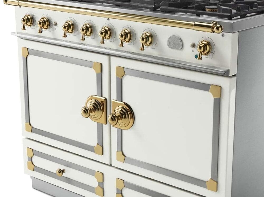 La Cornue C1WF Pure White With Stainless Steel & Polished Brass
