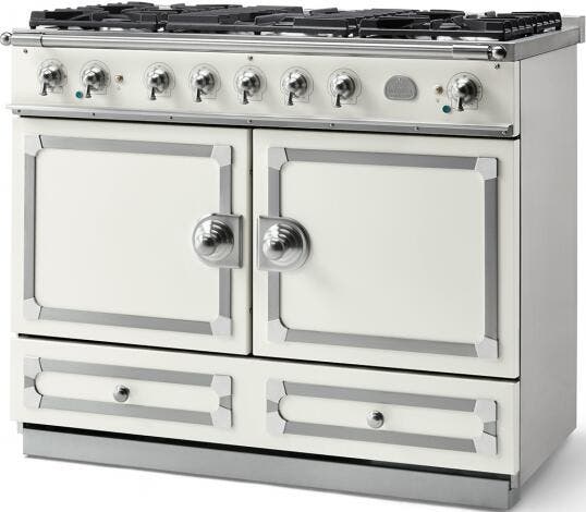 La Cornue C1WN Pure White With Stainless Steel & Satin Chrome