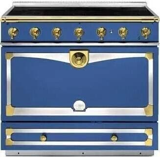 La Cornue C9LFI Provence Blue With Stainless Steel & Polished Bras...