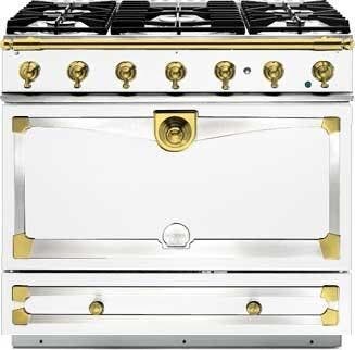 La Cornue C9WF Pure White With Stainless Steel & Polished Brass