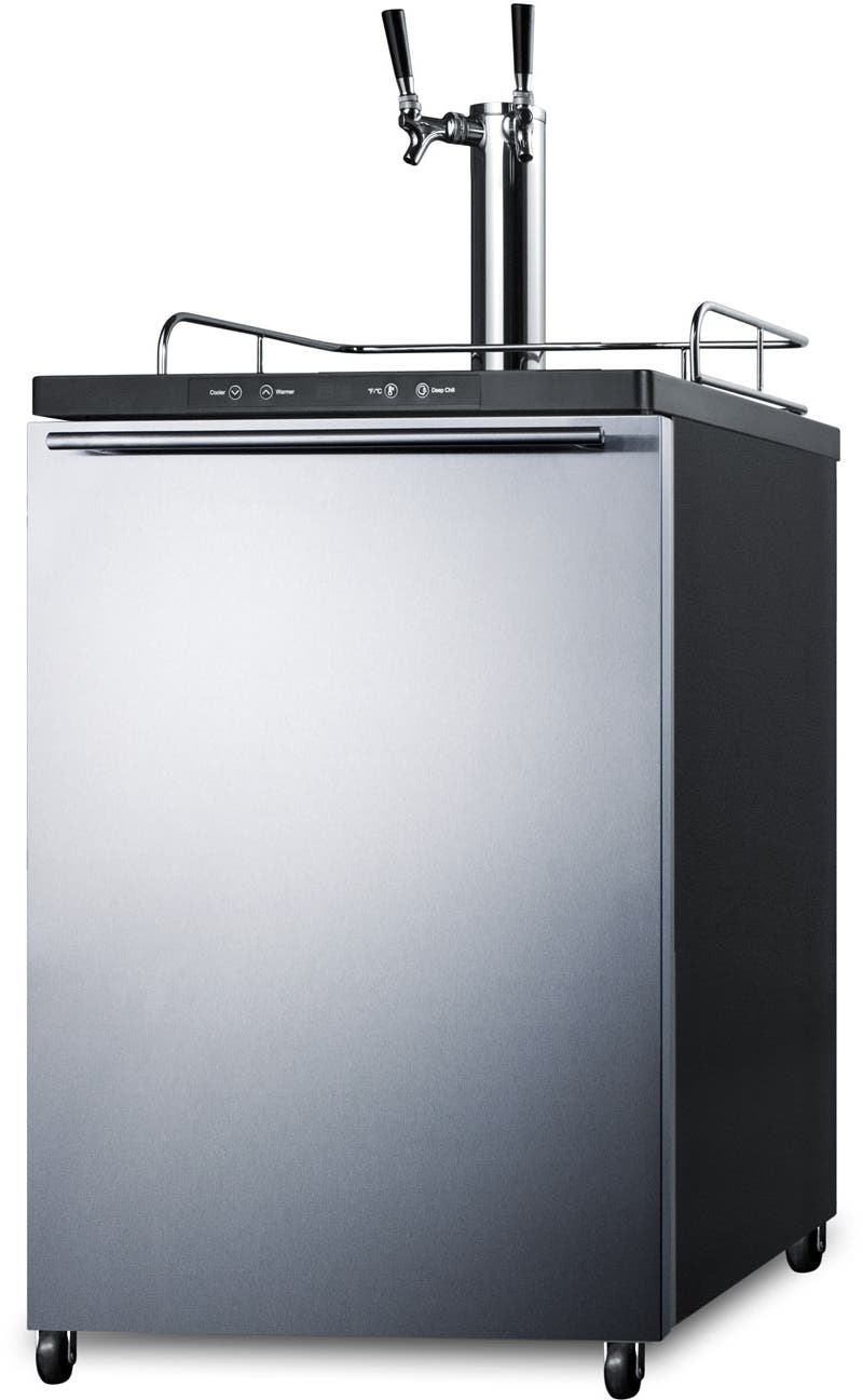 Summit SBC635M7SSHHTWIN Stainless Steel/Black, Horizontal Handle, Dual Tap...