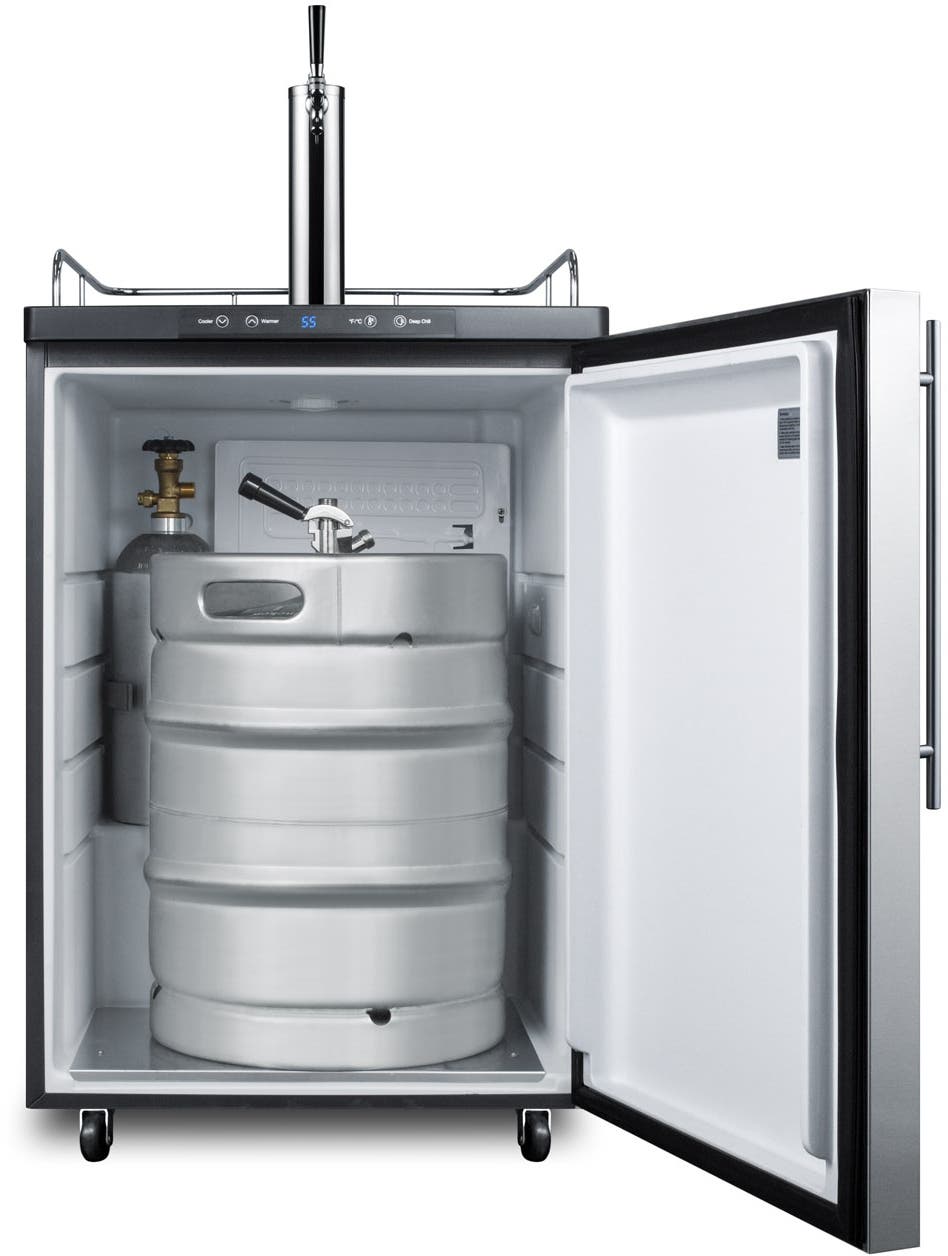 Summit SBC635M7SSHV Stainless Steel/Black, Vertical Handle, Single Tap...