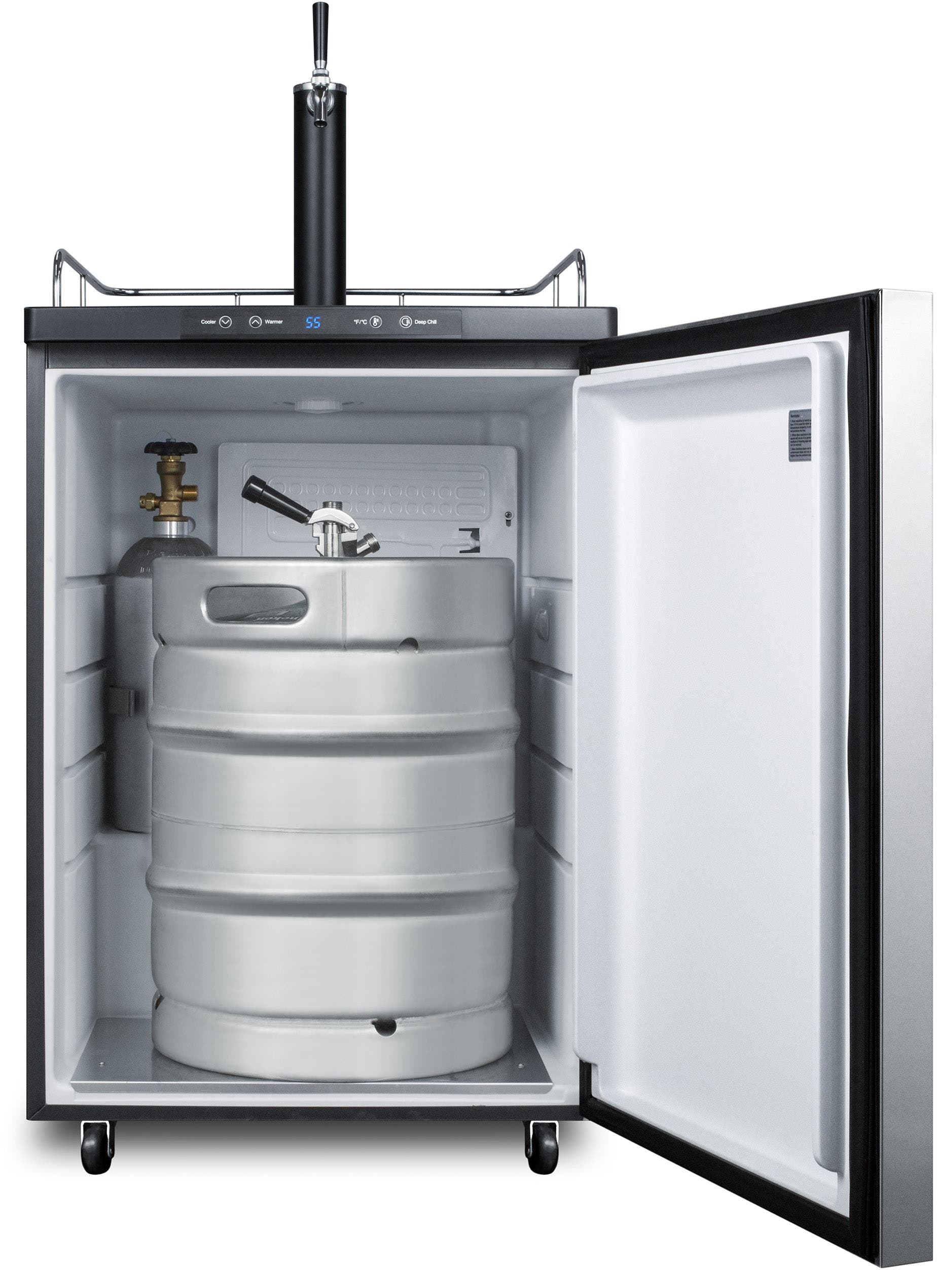 Summit SBC635MBISSHH Stainless Steel/Black, Horizontal Handle