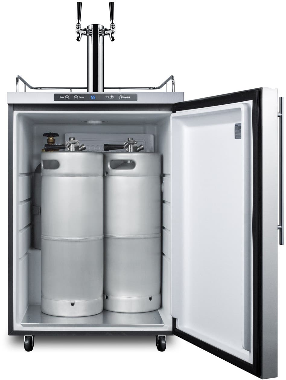 Summit SBC635MOS7HVTWIN Stainless Steel, Vertical Handle, Dual Tap