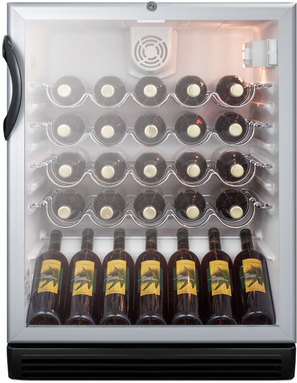 Summit SWC6GBLBIADA Stainless Steel, Black Cabinet, Black Handle, ADA