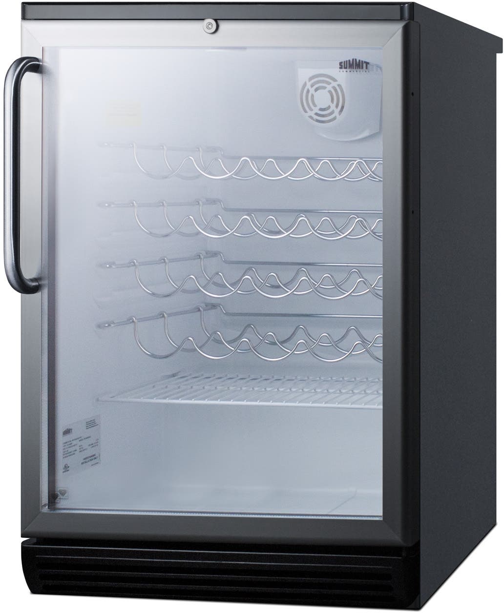 Summit SWC6GBLBITB Stainless Steel, Black Cabinet, Short Towel Bar Ha...