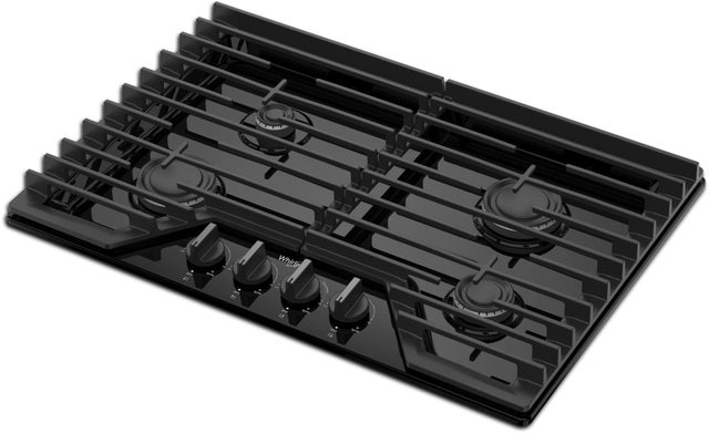 Whirlpool WCGK3030PB 30 Inch Gas Cooktop, 4 Burner: Black