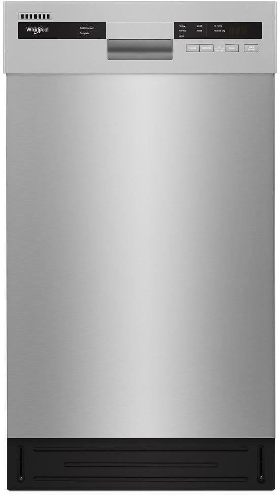 Whirlpool WDPS5118PM 18 Inch Compact Dishwasher Monochromatic Stainless Steel Plesser s Appliances