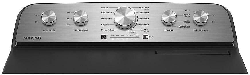 Maytag MED5430PBK 29 Inch Front Load Electric Dryer Volcano Black