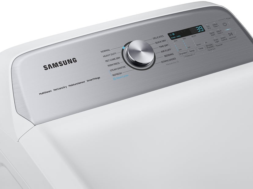 Samsung DVE54CG7150W 7.4 cf Dryer Electric Top Load Pet Care Steam Drum...