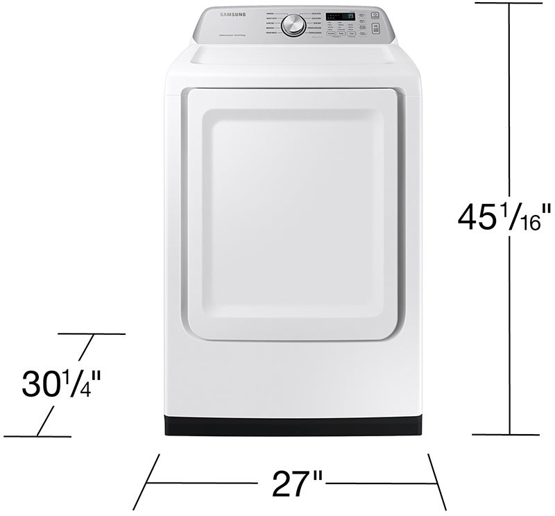 Samsung DVG47CG3500W 7.4 Cu. Ft. Smart Gas Dryer White | Plesser's