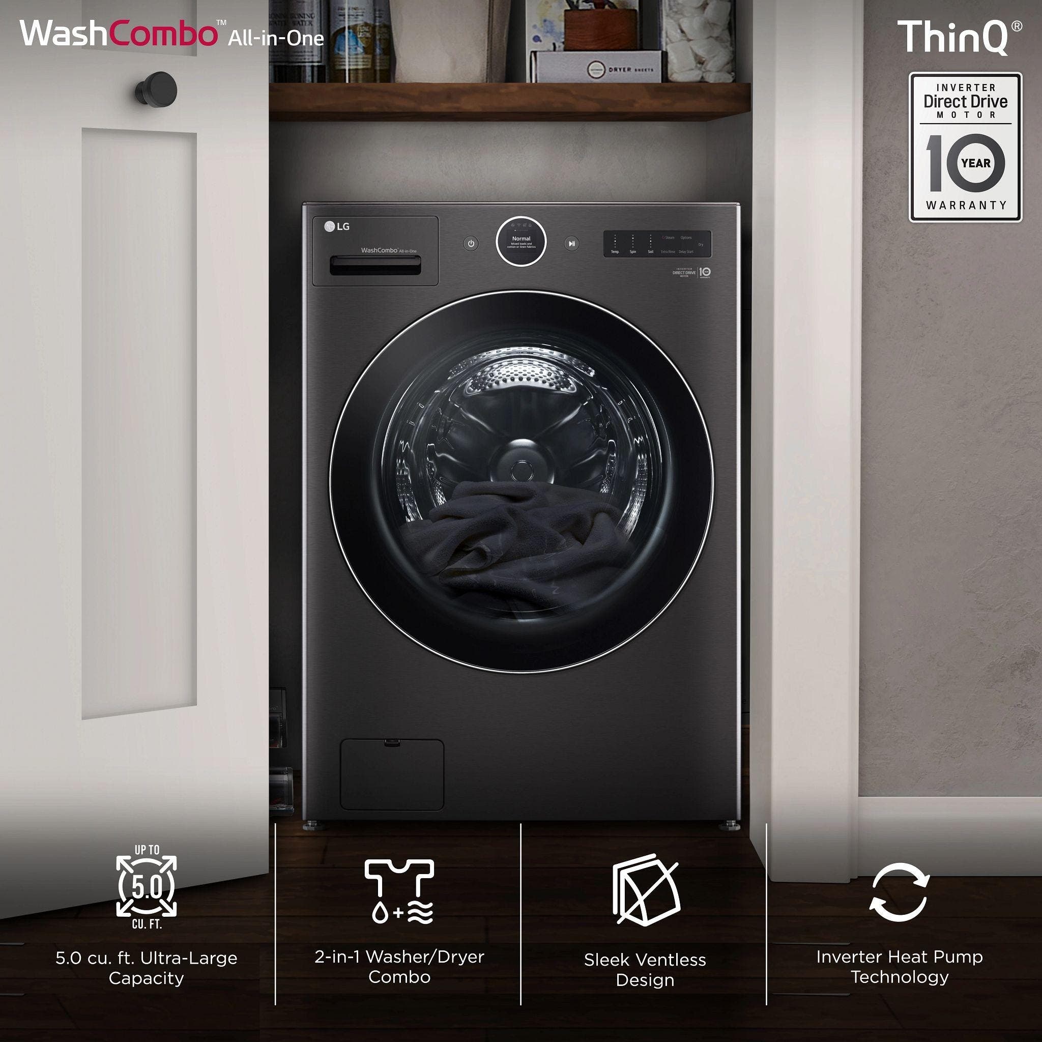 LG WM6998HBA Black Steel