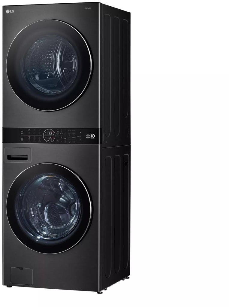 LG WKHC252HBA 27 Inch Electric Laundry Tower Black Steel