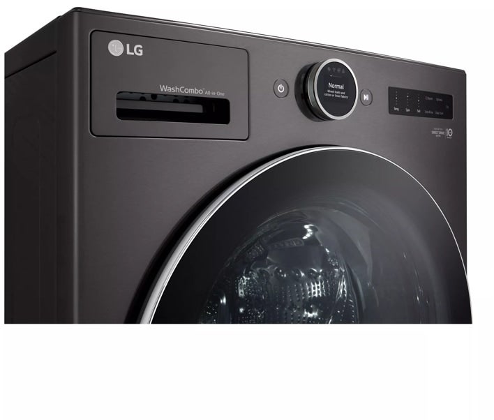 LG WM6998HBA 27 Inch Smart Front Load Washer/ Dryer Combo Black