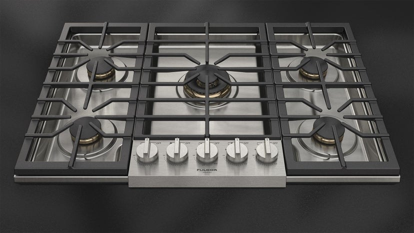 Fulgor Milano F6PGK305S2 30 Inch Sofia Gas Cooktop, 5 Brass Burners: Stainl...