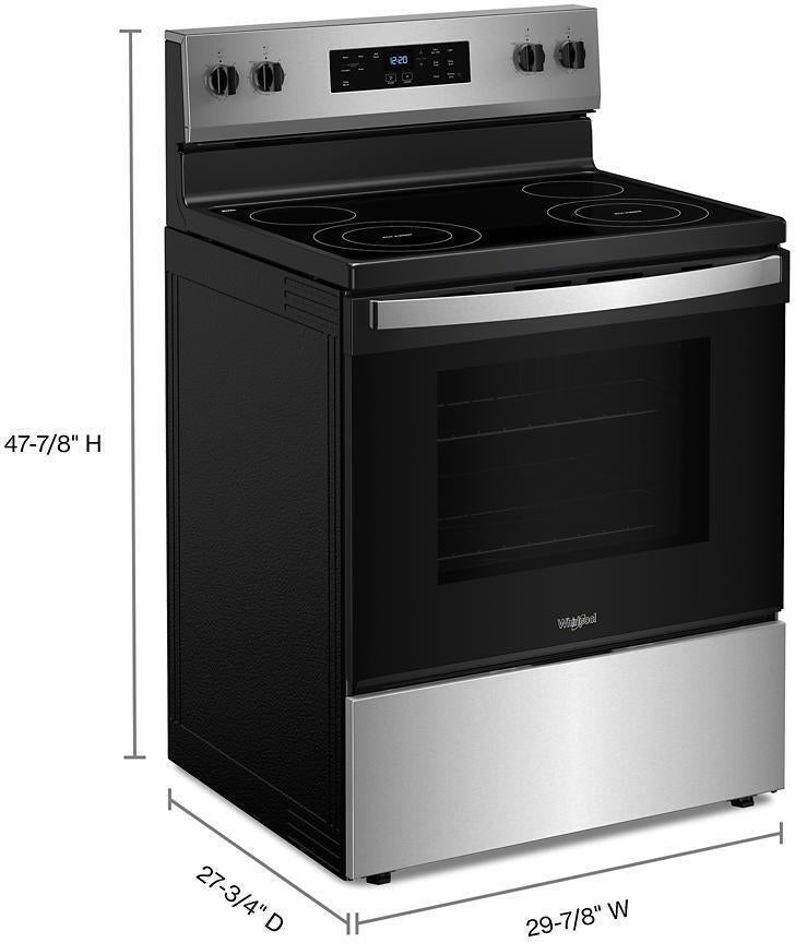 Whirlpool WFES3530RS 30 Inch Freestanding Electric Range with 4 Element...