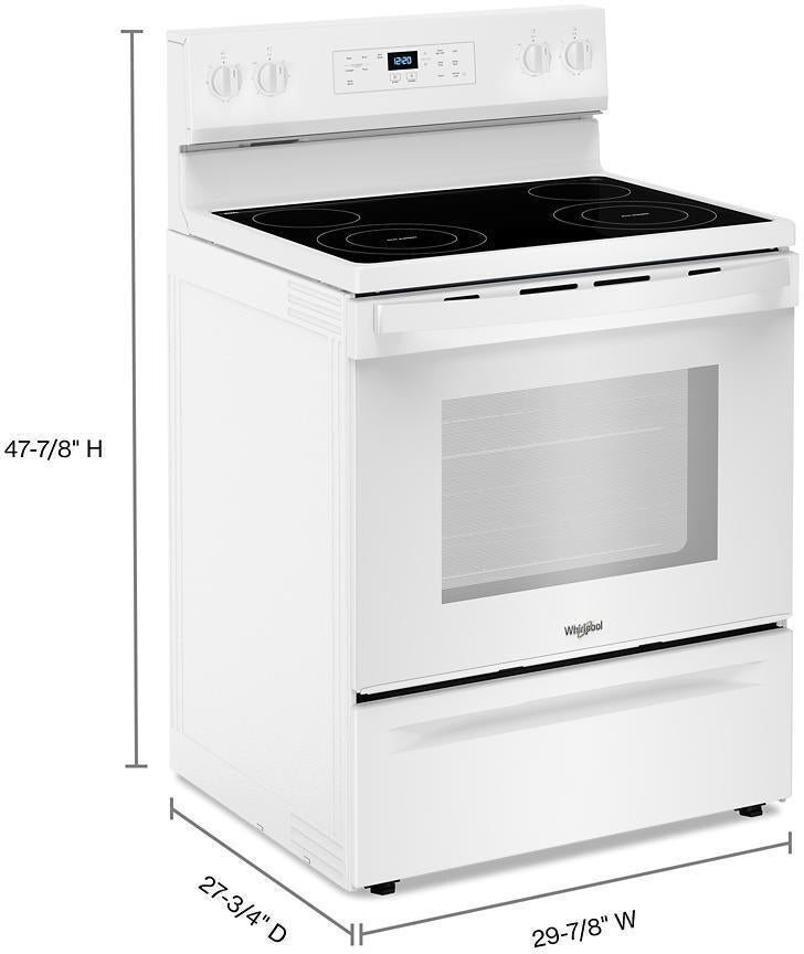 Whirlpool WFES3530RW 30 Inch Freestanding Electric Range with 4 Element...