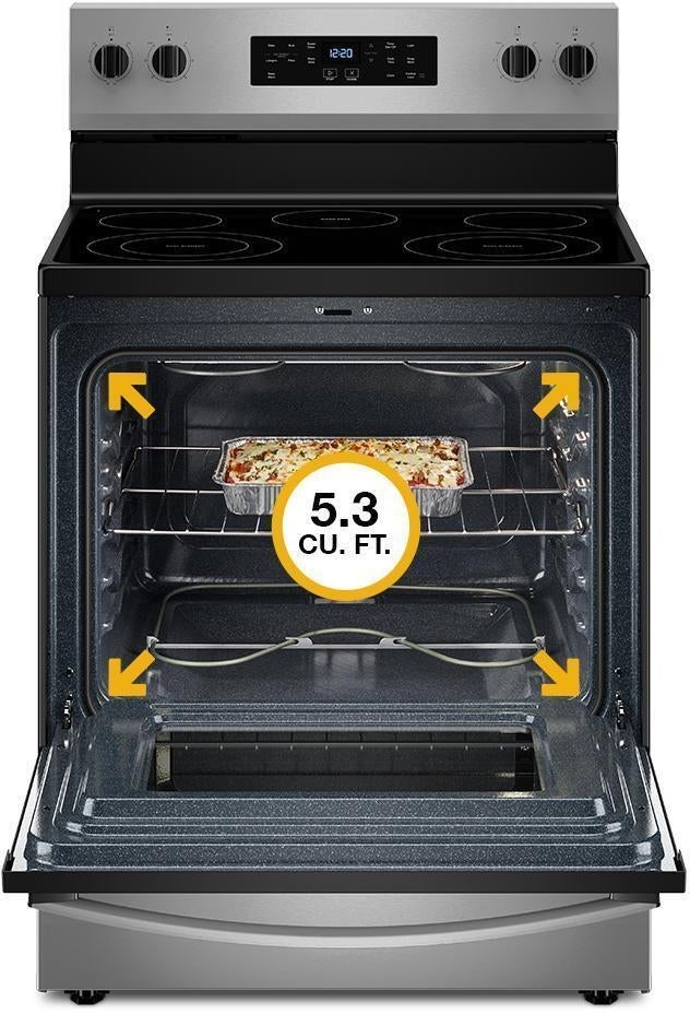 Whirlpool WFES3530RB 30 Inch Freestanding Electric Range with 4 Element...