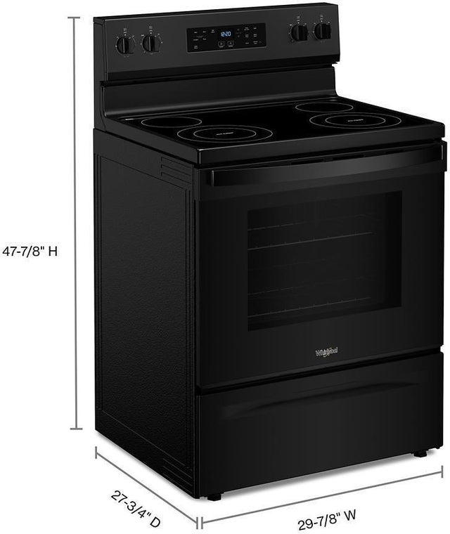 Whirlpool WFES3530RB 30 Inch Freestanding Electric Range with 4 Element...