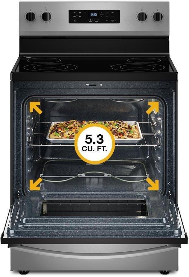 Whirlpool WFES3530RS 30 Inch Freestanding Electric Range with 4 Element...